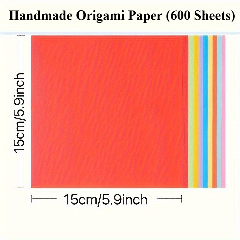 TEMU 600pcs Multicolored Craft Paper Set - High-quality 5.9 X 5.9 Inch Paper In 10 Colors; Suitable For Origami, Arts And Crafts, Office Use,