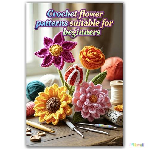 1pc beginner crochet bouquet handbook handheld flower arrangement making guide including layered steps control and eternal flower art suitable for enthusiasts flower arrangement courses clear guidance wedding decorations