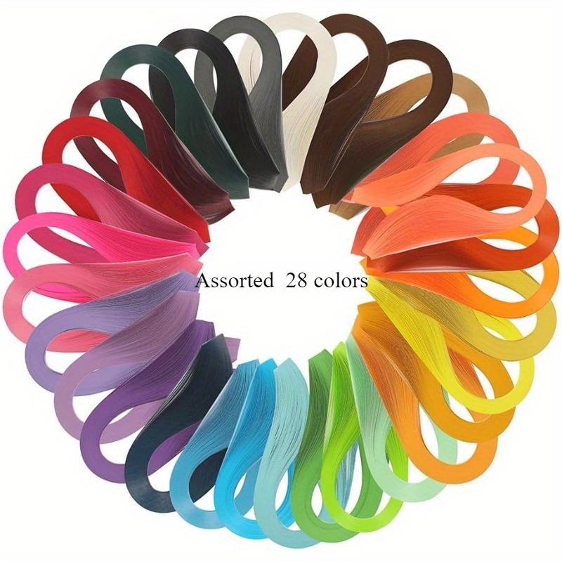 28 Colors/ 3360pcs Paper Quilling Strips Set 3 X 5mm Width For Crafts