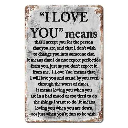 emotional metal vintage tinplate metal painting art signs i love you funny posters suitable for outdoor wall decoration street yard porch garage farm restaurant wall art tinplate metal painting art signs