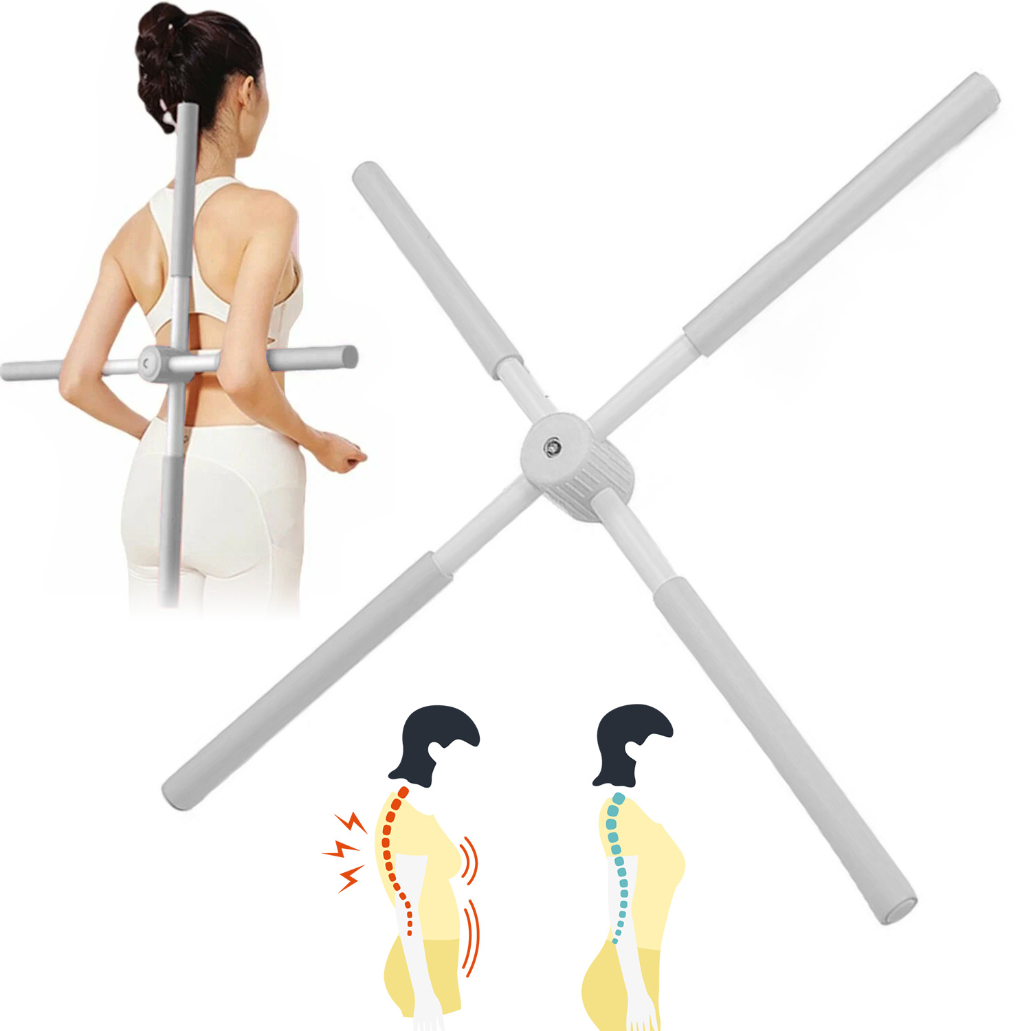 Posture Corrector Yoga Sticks With Correction - Manual Operation Stretching Suitable For Back, Spinal & Posture Improvement - Durable Yoga Sticks For S & (ideal For Gym, Physical)