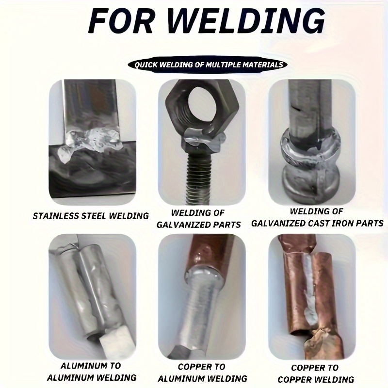 6pcs low temperature welding rods quick fuse powder core sticks for water tanks pipes ideal for stainless steel copper iron aluminum diy projects and details 2