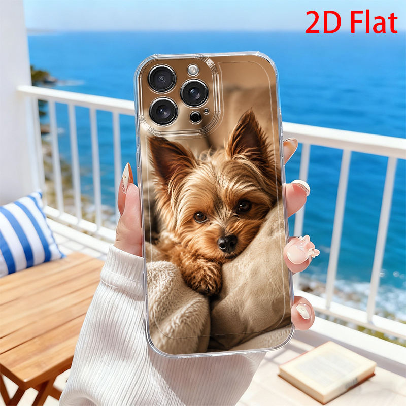 TEMU Phone Case: 2d Flat Soft -behaved Yorkshire Terrier Pattern Phone Case, Suitable For Iphone 17/16/15/14/13/12/11 Pro Max/x/xs/xr/xsmax/7/8/6/6s