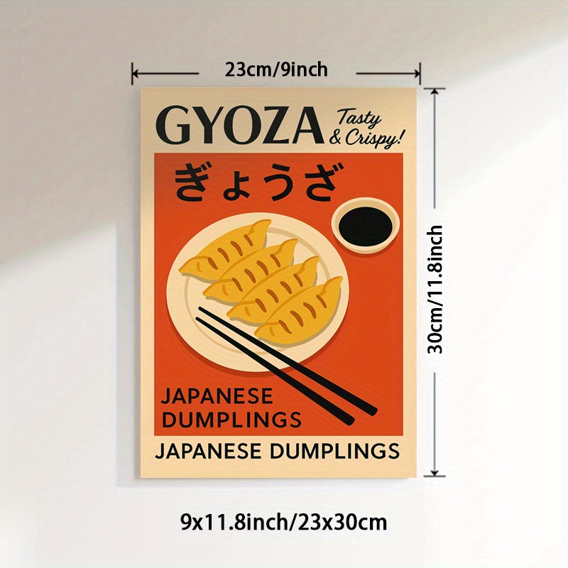 TEMU 2d Flat, 1pc Japanese -themed Frameless Canvas Poster - Minimalist Chopsticks & Dipping Sauce Wall Art Suitable For Home, Office, Room Decor,