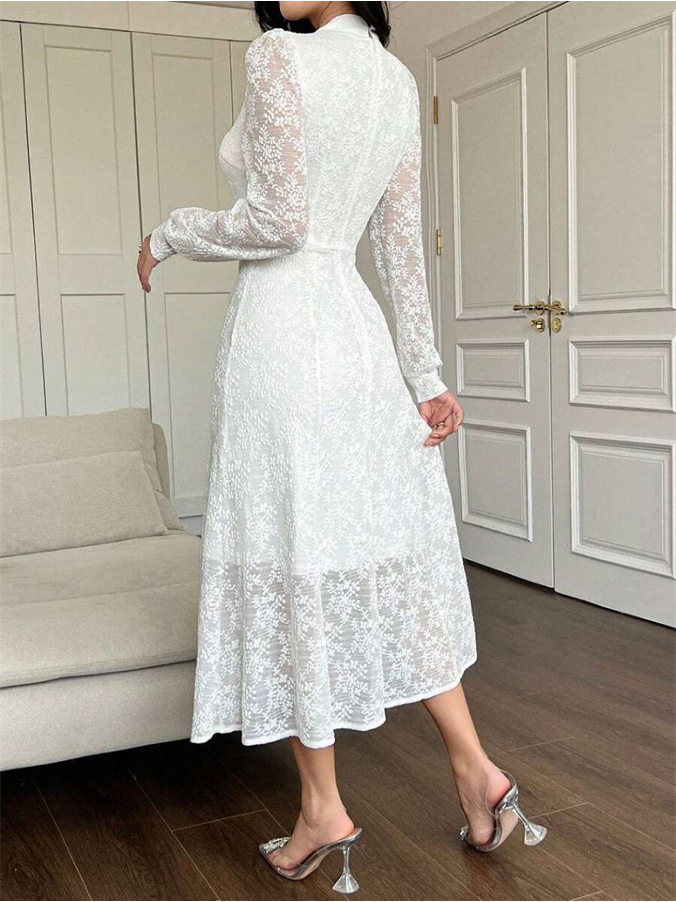 long sleeve turtleneck lace dress long sleeves V. Chapman Jules Long-Sleeve Turtleneck