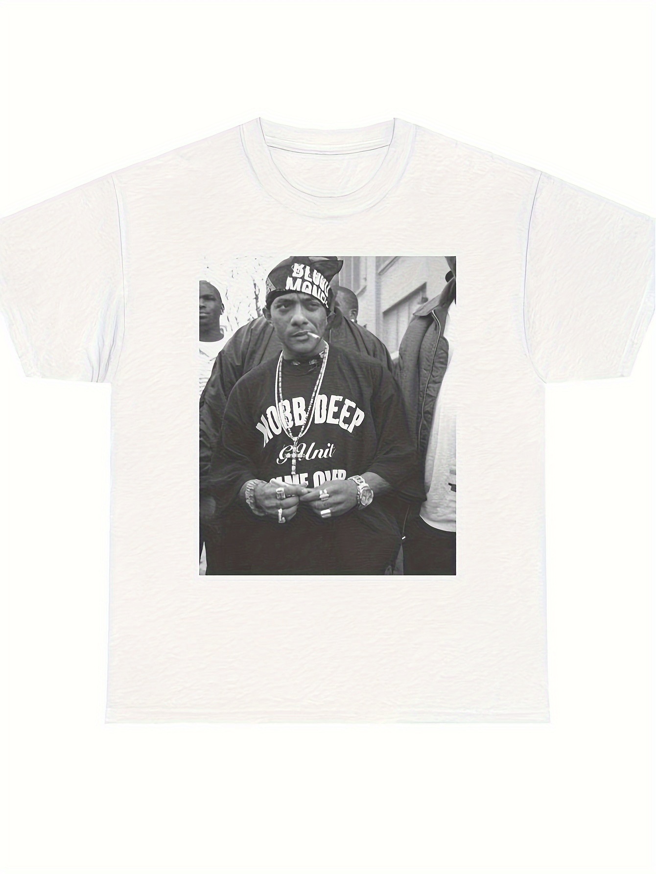   deep queensbridge rap   t-shirt - retro hip-hop emblem &   artwork, berühmter albumcover-stil, waschbares streetwear-top für ganzjährigen gebrauch, queensbridge 718 urban style