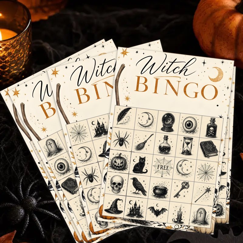 TEMU 20pcs Cmd Bingo Cards, 10 X 15 Inch -themed Halloween Bingo Cards, Family Games Holiday Activities For Vintage Gothic Halloween Party Supplies