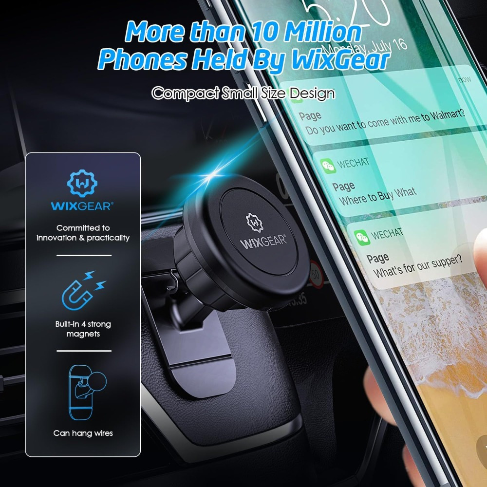 car mount 2 pack universal stick on dashboard magnetic phone holder for car strong magnet mount for cell phones Product details 3
