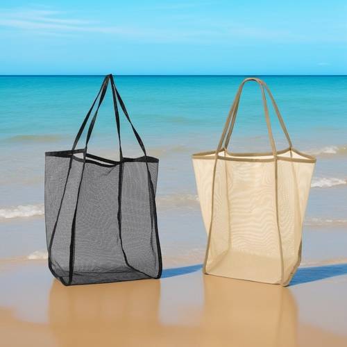 multifunctional storage bag beach mesh tote mesh beach bag womens large capacity handbag cruise bag and beach bag suitable for outdoor shopping travel and swimming lightweight and khaki