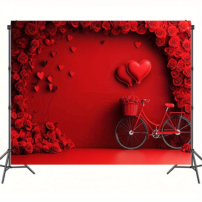 

1pc Polyester Backdrop, Wedding Photo Booth Background, Non-electric, Featherless, For Valentine's Day, Party Decor, Home & Store Festival Banner