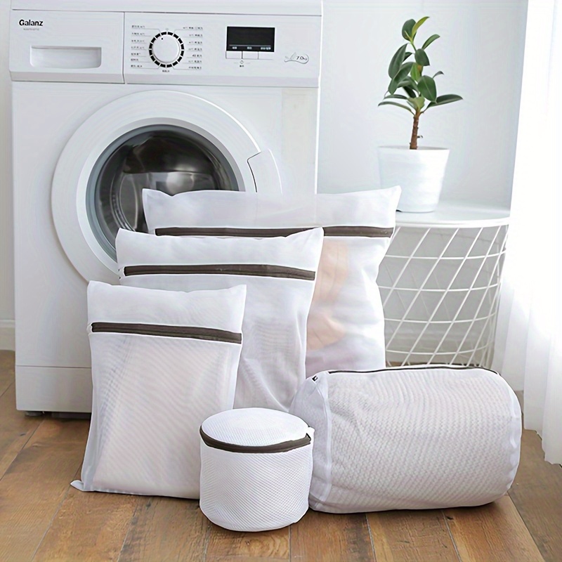 5pcs lightweight laundry bag set durable mesh protects clothes   no electricity needed multi size zippered laundry bags suitable for delicate fabrics and sweaters   and reusable travel storage organizer laundry bag