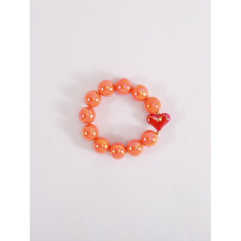 Women's Geometric Beaded Bracelet with Iridescent Effect, Stretchable