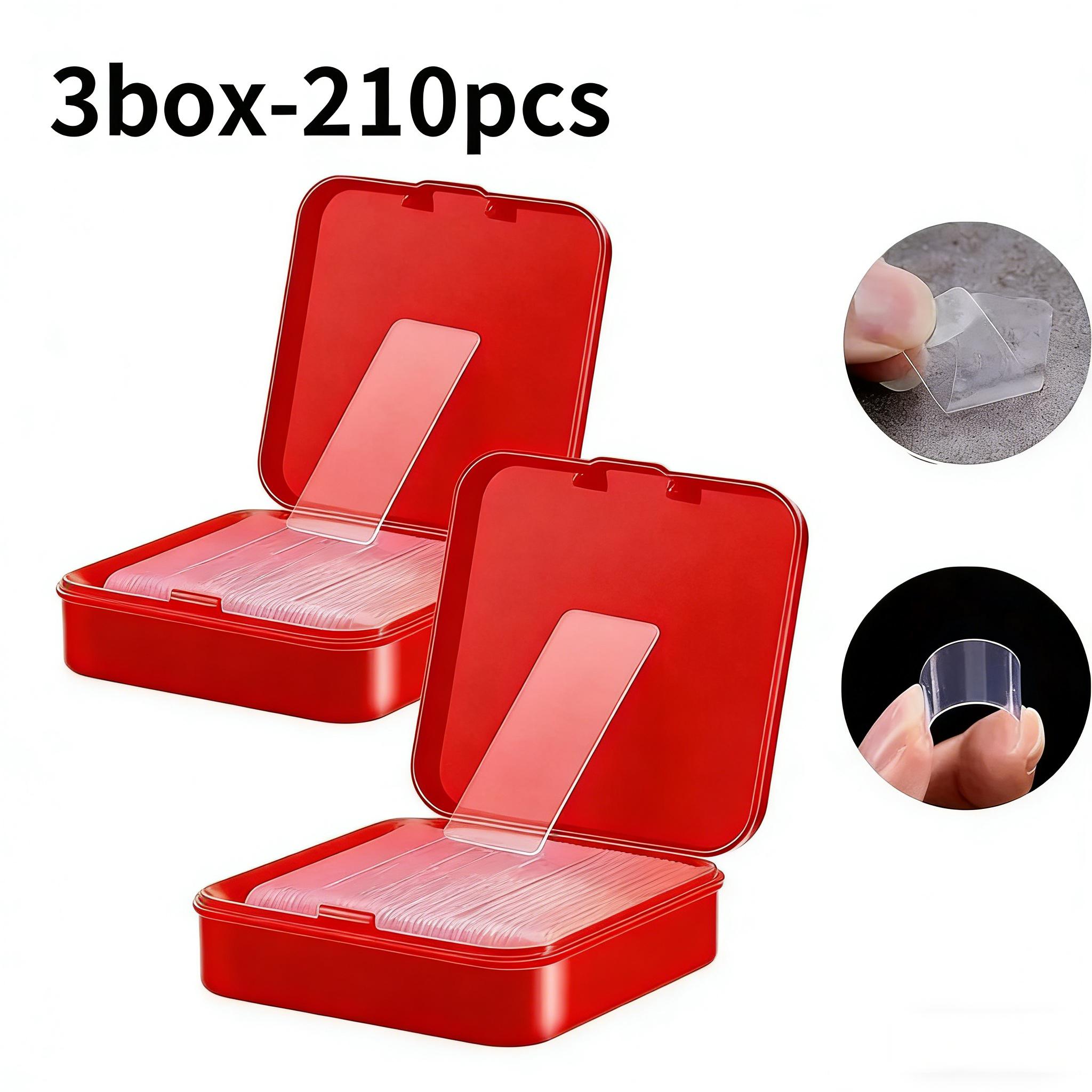 E-shop 210 Stück Super Starkes Doppelseitiges Klebeband - Rückstandsfrei und Entfernbar, Transparentes Nano PVC (Acryl) Geeignet für Wände, Bilder,