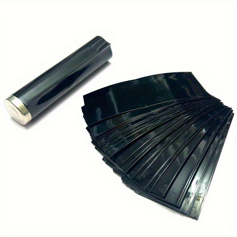 TEMU 200 pezzi Tubo termoretraibile piatto in PVC per avvolgere batterie 18650 al litio, kit assortito di tubi termoretraibili autoadesivi