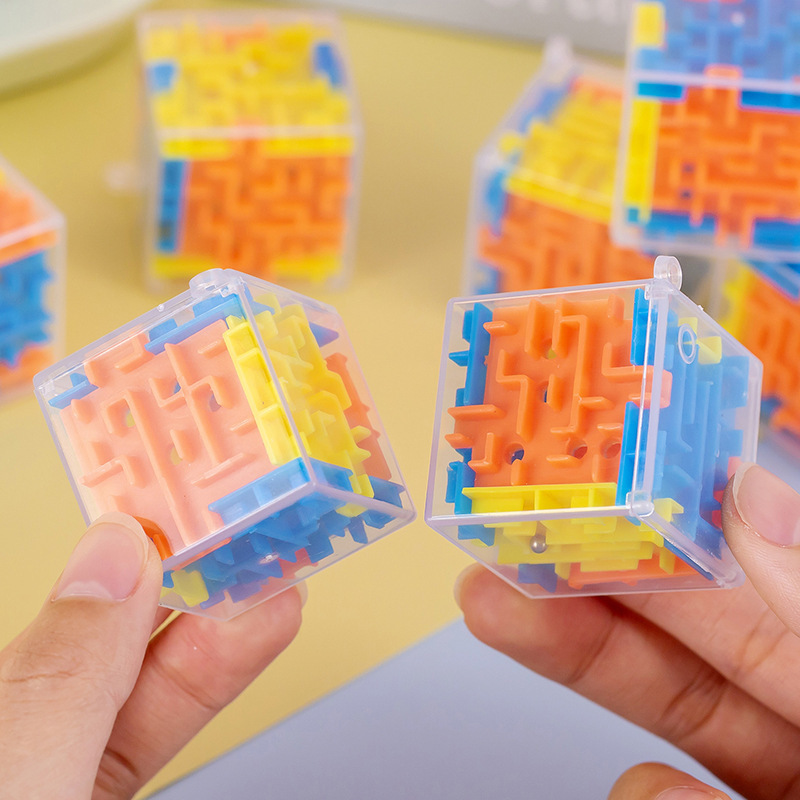 12pcs Fun 3D Cube Rolling Beads Maze Educational Toys