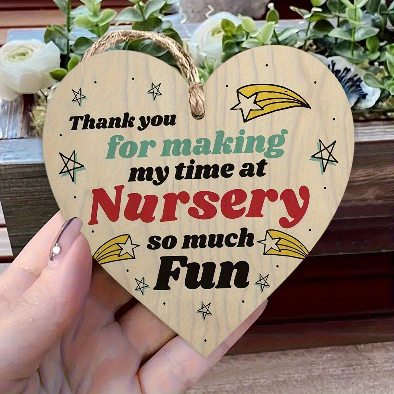 2d flat   wooden heart shaped hanging ornament perfect teacher appreciation gift thank you for making   at nursery   fun   for   decor