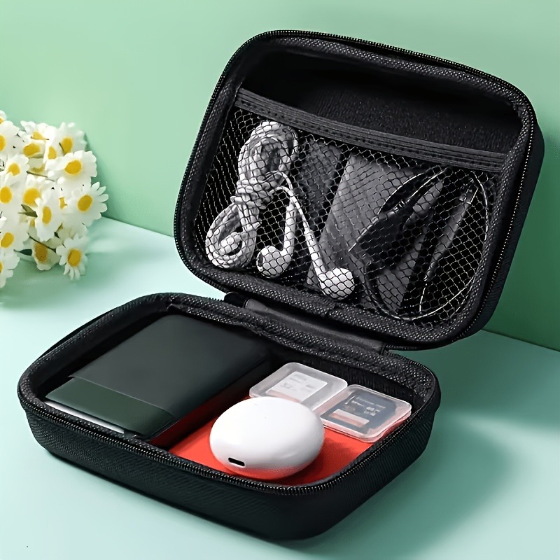 TEMU Organizzatore per , Borsa Porta Cavi, Custodia Compatta in EVA, Custodia da Viaggio e Durevole, Adatta per Accessori Elettronici, Cuffie, Dischi