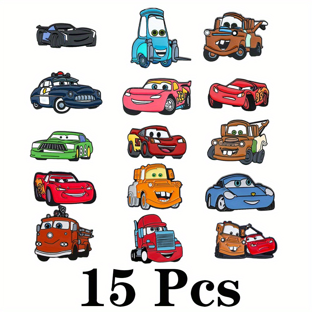 E-shop 15 Stück Klassische Cartoon Anime Broschen – Fashion Autos Lightning Emaille Pin Metallabzeichen Schmuck Kleidung Rucksack Accessoires Geschenk