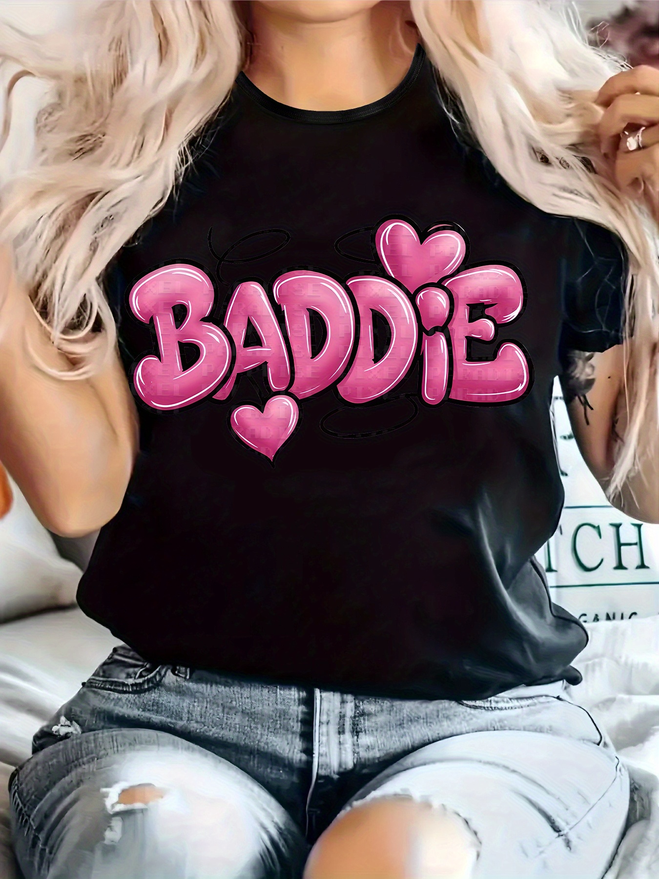 camiseta casual mujer baddie rosas Temu Spain