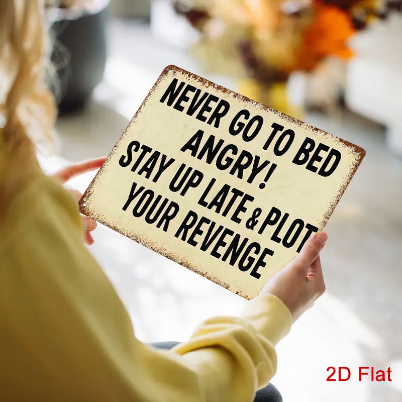 TEMU 2d Flat, 1pc, 2d Flat Wall Art Retro Style Iron Decorative Sign With Humorous And Emotional Themes, 20×30cm (8×12 Inch), Suitable For Living