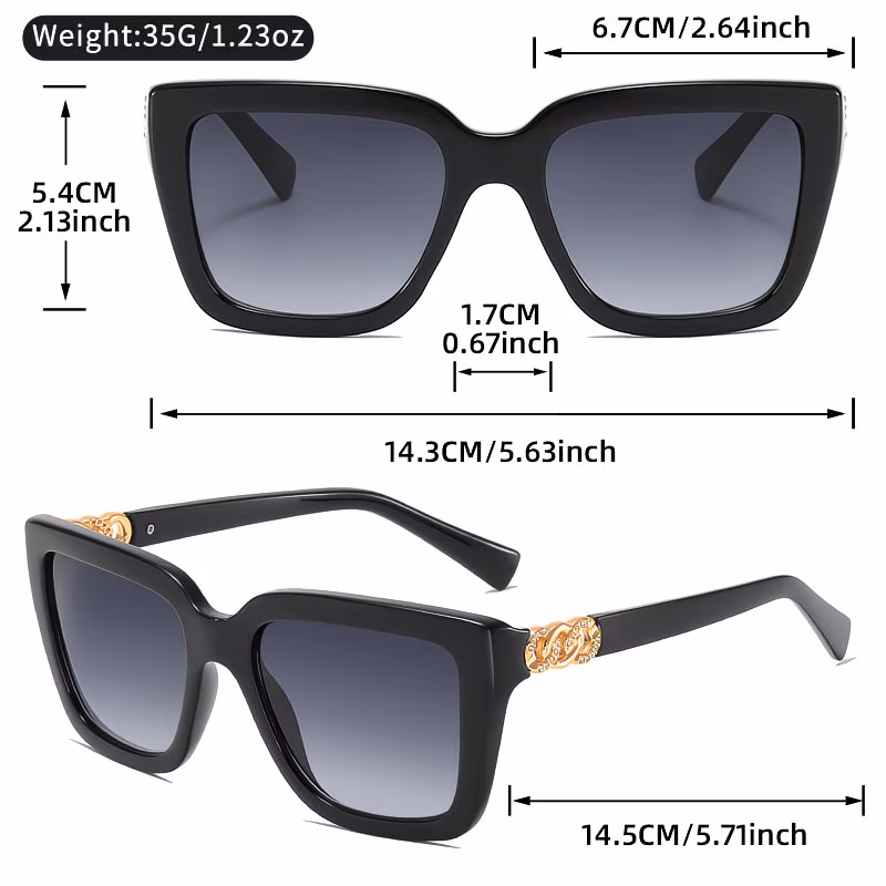 classic square chic decorative glasses for women best friend photos shopping daily wear holiday gift Product details 2