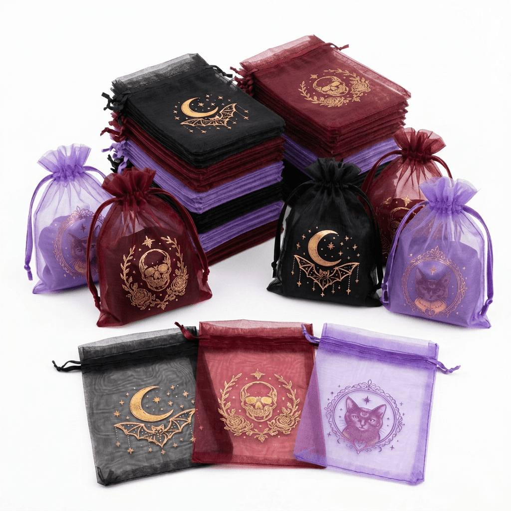 TEMU Regalo para Ella/Él Paquete de 36 piezas/Compatible con Gancho para Bolsas de Regalo de Organza de Halloween con Cierre de Cordón - Malla