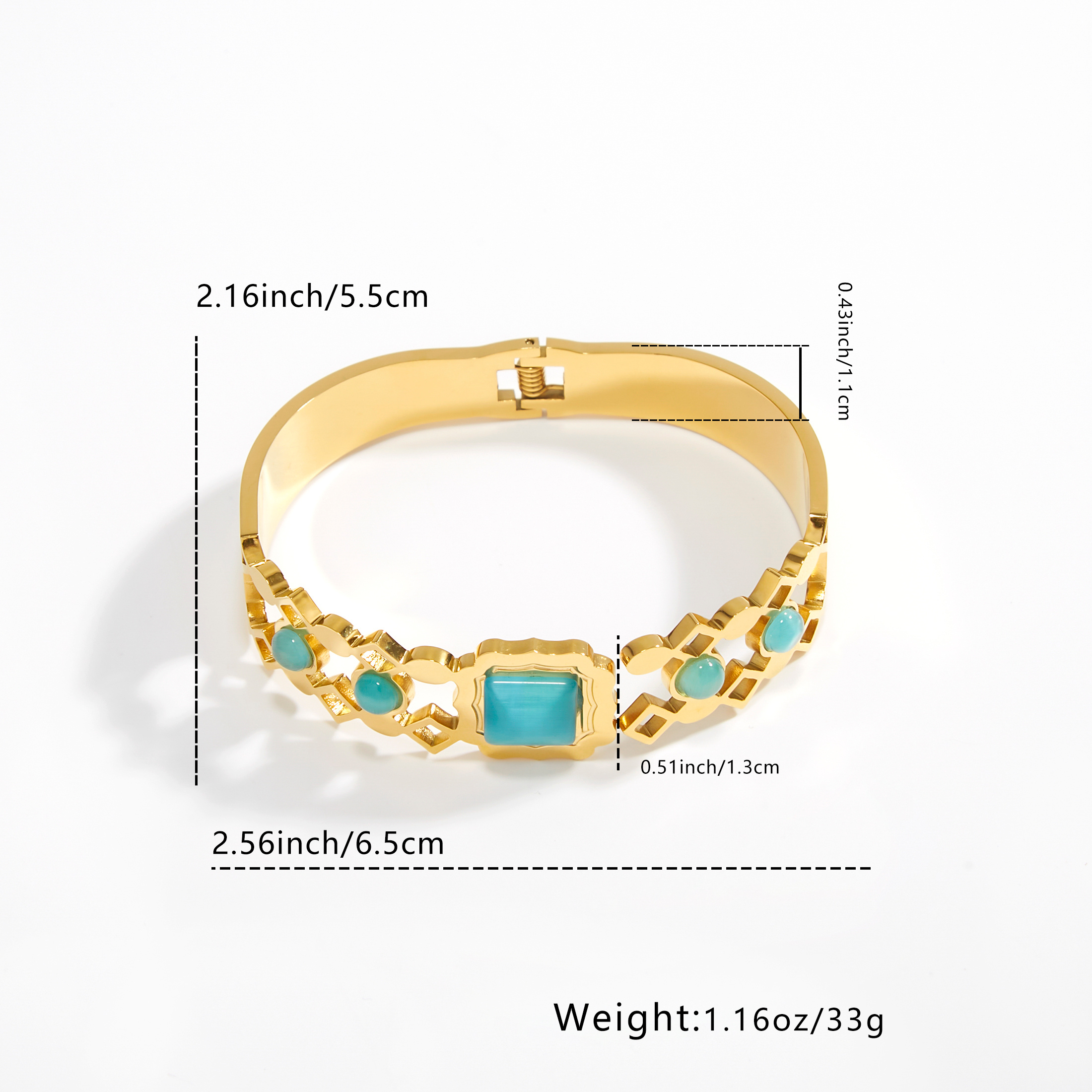 Women's Retro Hollow Geometric Cat's Eye Bangle