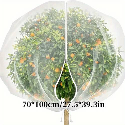 pe material fruit tree protective net bags with zipper and drawstring bird pest and deer barrier mesh cover for trees and blueberry bushes insect and cicada protection nets