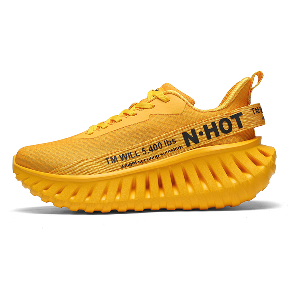 [Sneakers] Men'S Women'S Road Running Shoes, Thick Sole Casual Athletic Shoes for Men, Teenager Outdoor Sports Design, Comfortable Breathable Fabric Upper, Cushioning Shock-Absorbing MD Sole, Non-Slip And Wear-Resistant, Low-Top Lace-Up Closure