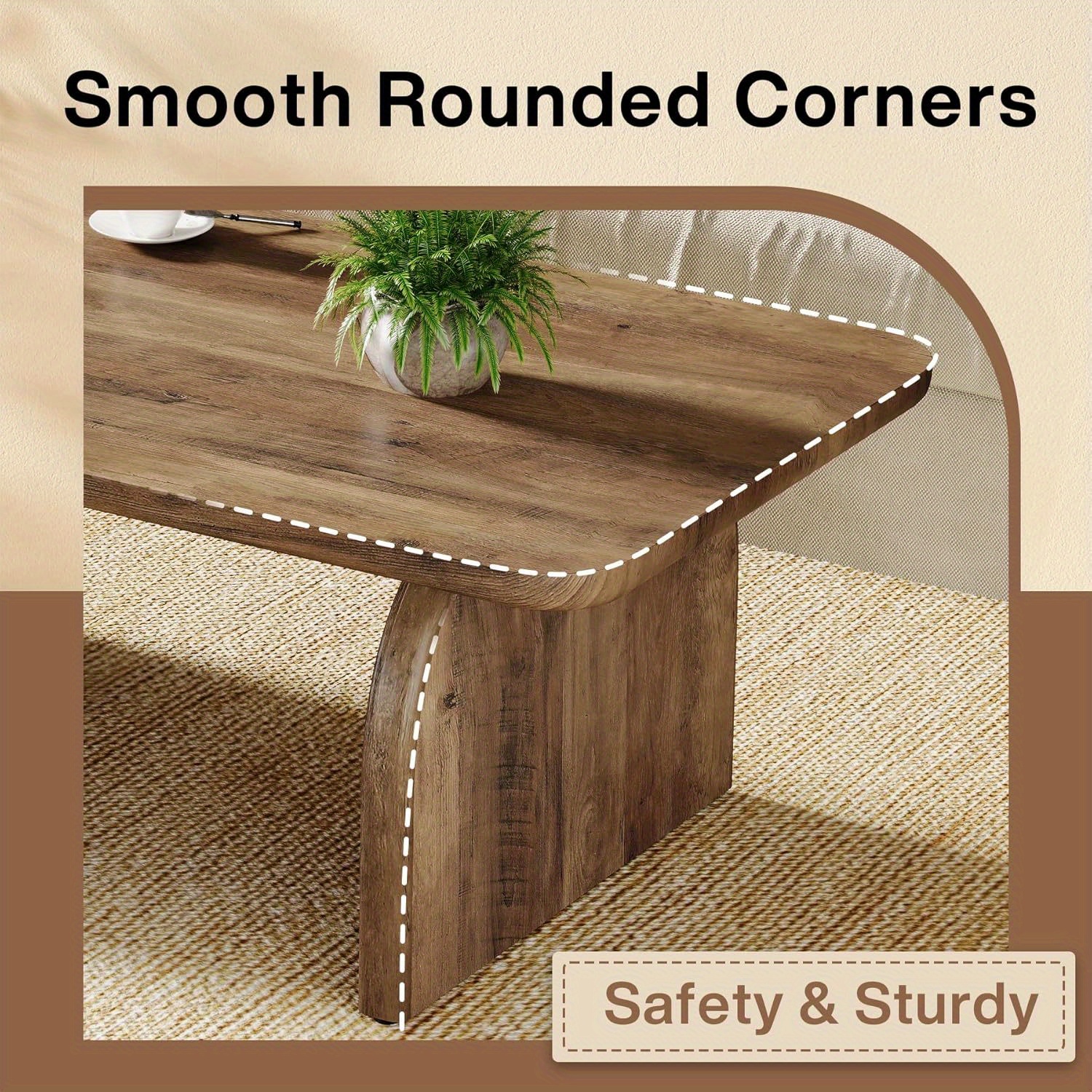 47-inch Farmhouse Coffee Table in Engineered Wood