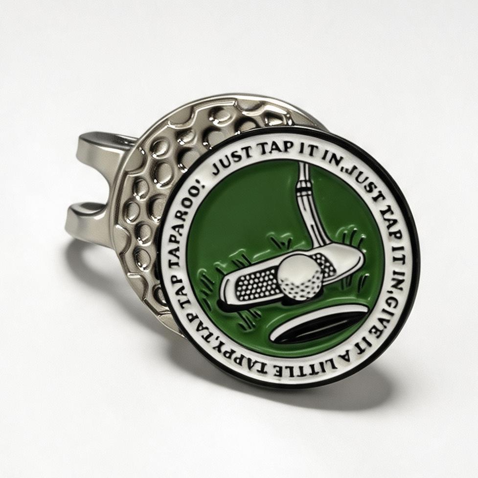 TEMU " It In, Taparoo" Golf Ball Marker With Magnetic Hat Clip - Humorous -inspired Golf Accessory - Durable Metal Marker For Men And Women - Perfect