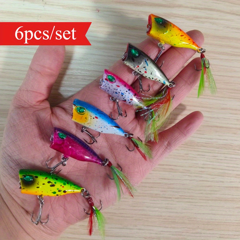 6pcs/ Set Small Crankbaits Lures 4.3cm/ 4g Mini Popper Lure