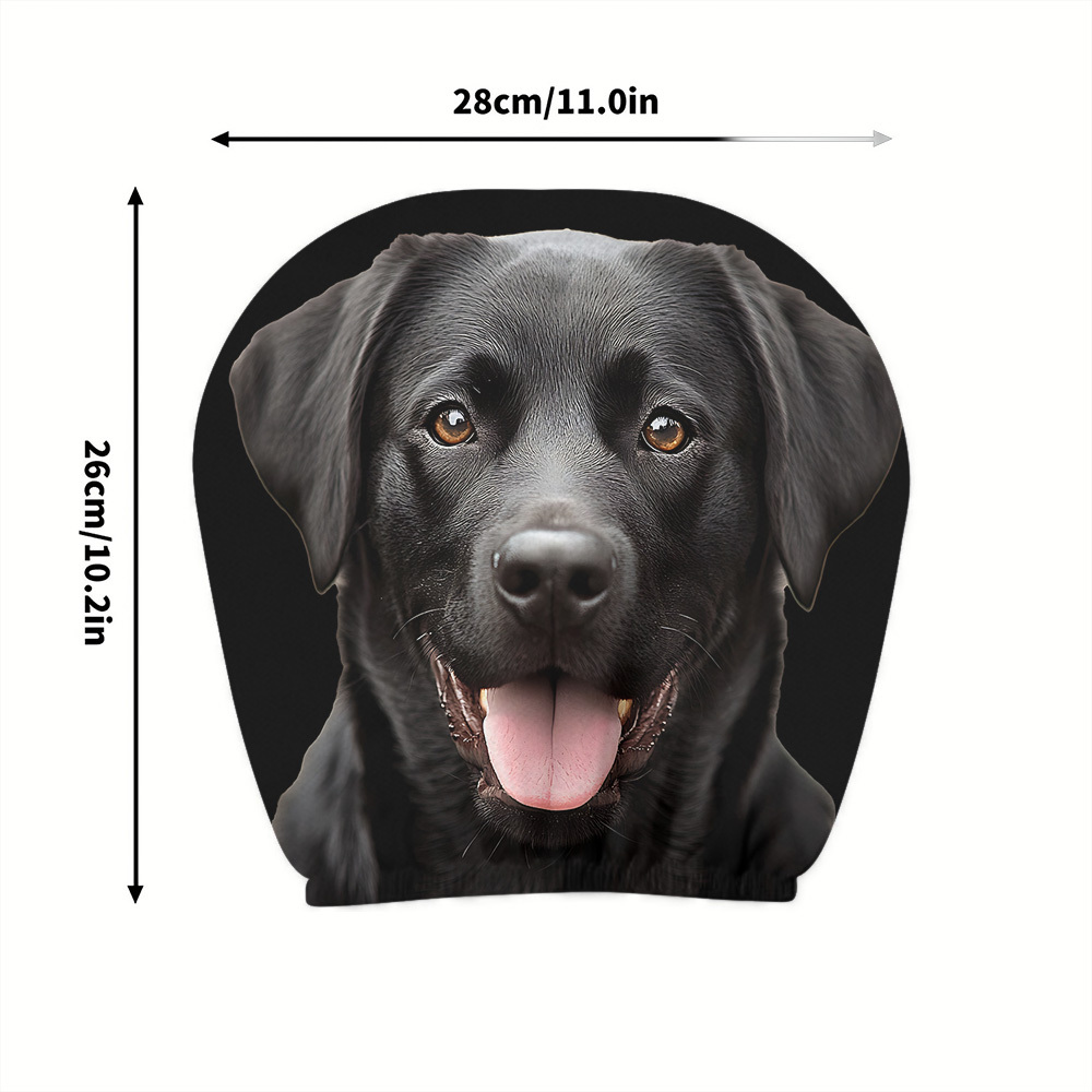 TEMU Lot de 2 housses d'-tête mignonnes à imprimé Labrador noir, décoration intérieure, matériau de rembourrage, faciles à installer et à laver,