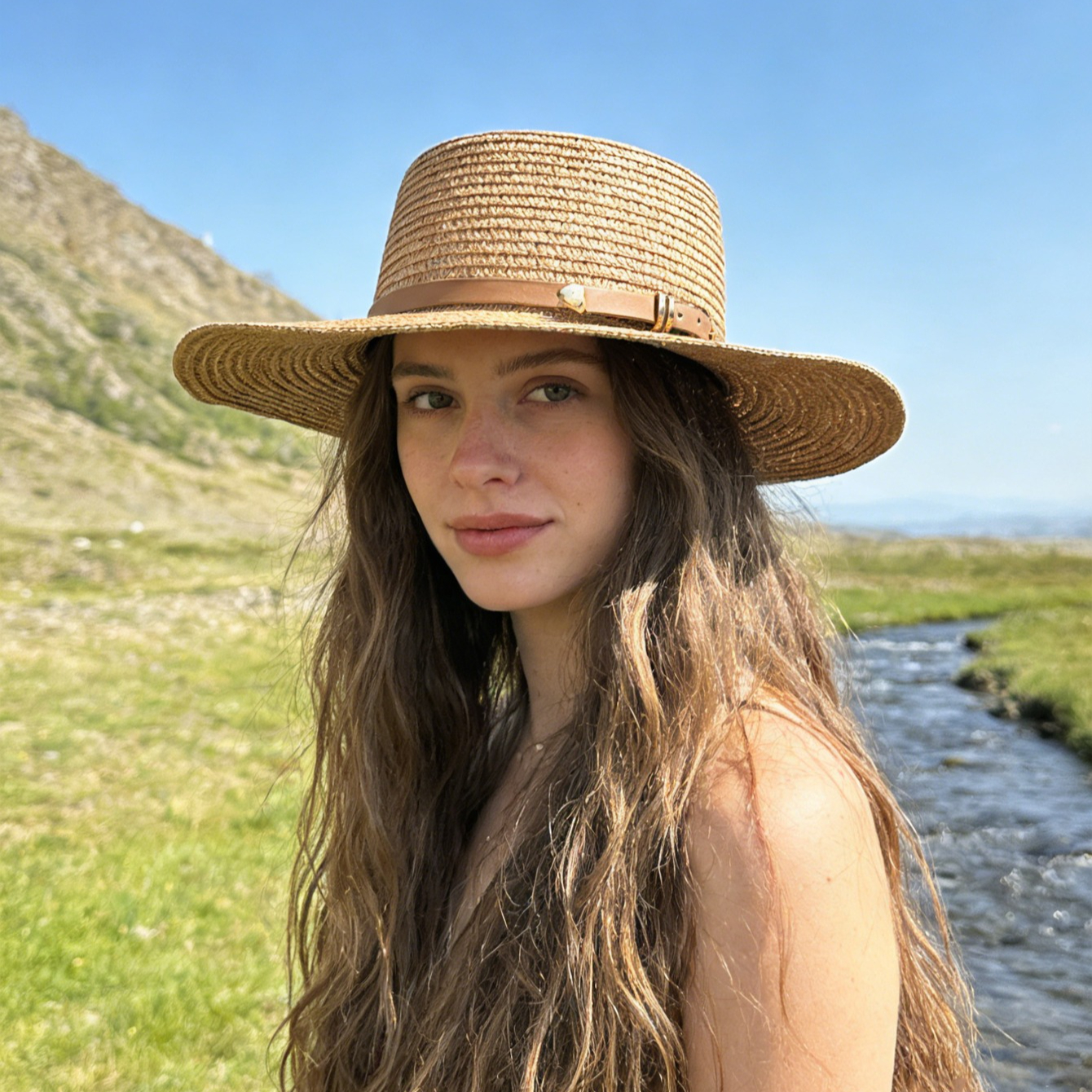 TEMU 1pc Women's Spring Summer New Hat - Fashionable And Versatile Straw Hat. Outdoor Sunshade Hat, As A Gift