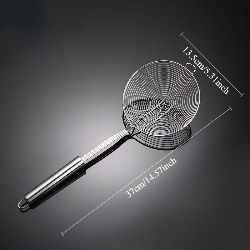 TEMU 1 Set Stainless Steel Kitchen Strainer Set - Colander And Skimmer Spoon Combo For Hot Pot, Frying, And Serving