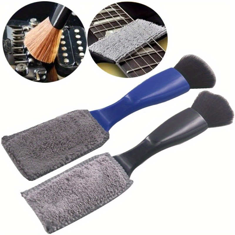 

2pcs Guitar Care Brush String Fingerboard Cleaning Dust Removal Brush, Double Head Musical Instrument Accessories