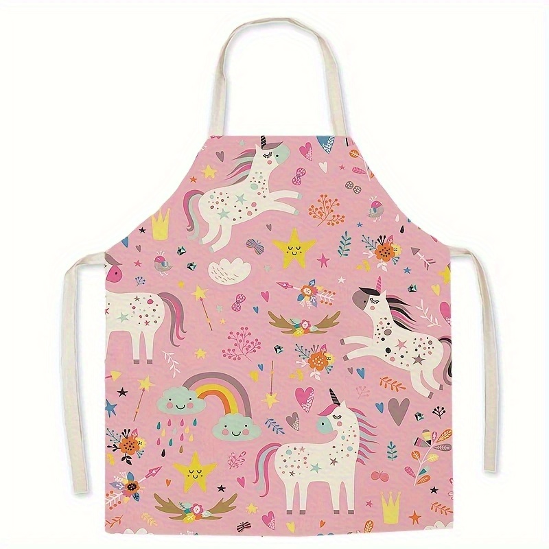 TEMU 1pc Spring And Unicorn Apron, Soft Shoulder Straps, A Must For Home Kitchen Baking