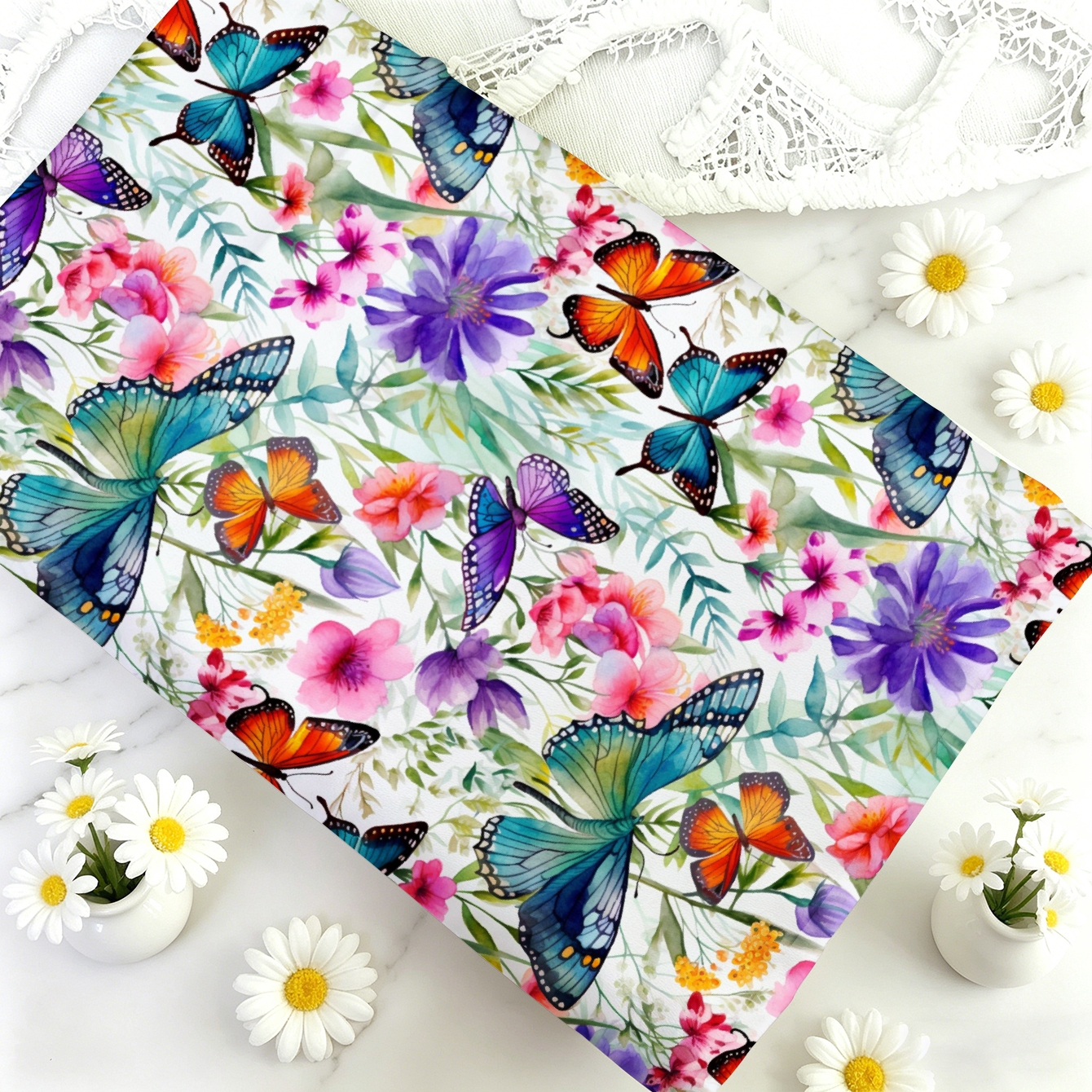 TEMU 1pc Floral Pattern Fabric, Multiple Sizes Available, Soft And Comfortable Polyester Fabric For Diy, Suitable For , Diy Crafts, Diy Bags,