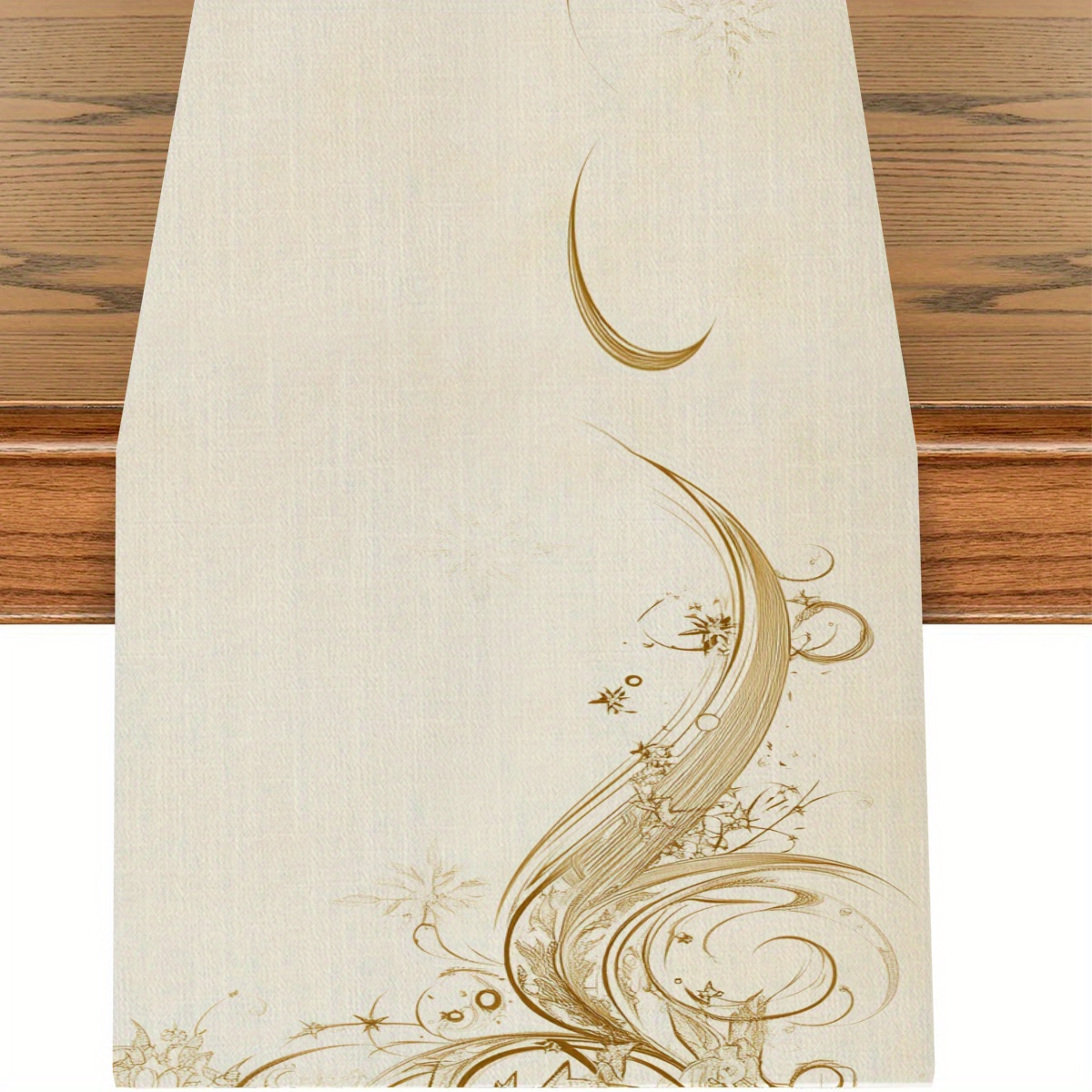 TEMU 1pc, Polyester Tablecloth, Printed Tablecloth, Minimalist Style Tablecloth, Ramadan Tablecloth, Tabletop Decoration, Home Decor, Decorative Item