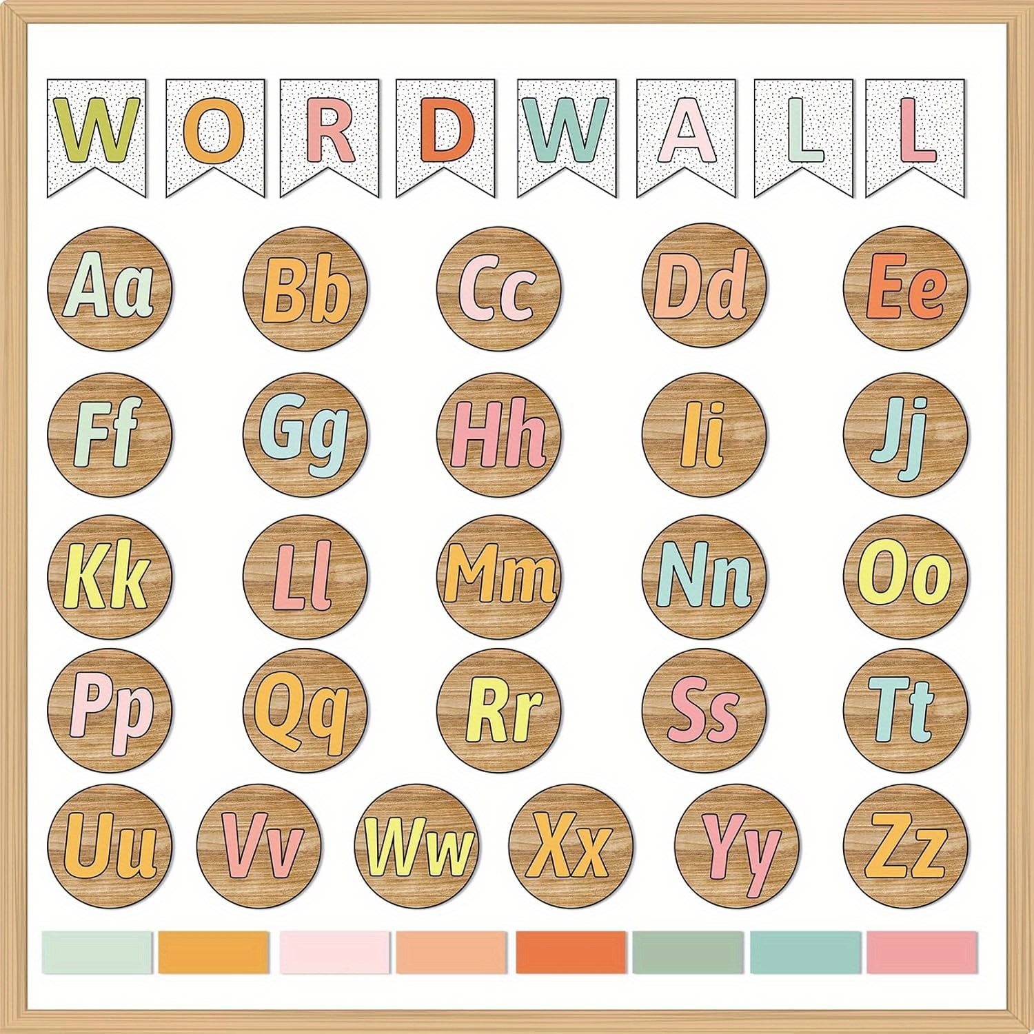TEMU 82pcs Groovy Boho Word Wall Bulletin Board Set Colorful Alphabet Letter Cards Alphabet Paper Cutouts For Home Preschool Classroom Wall Decor