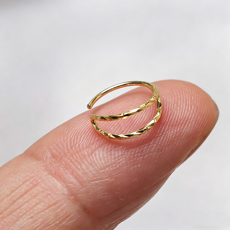 Women's Twisted Huggie Nose Ring Hoop, Easy Wear