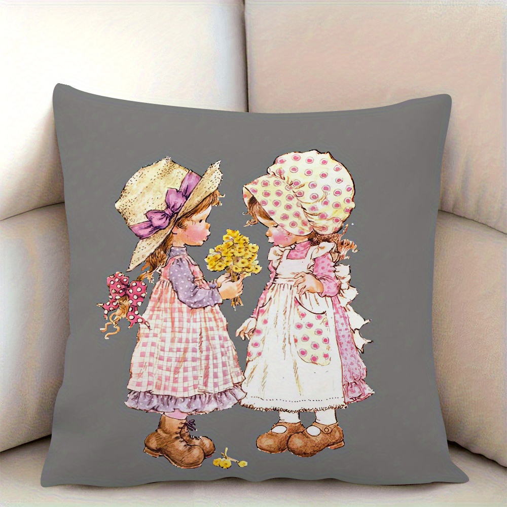 TEMU Kay Decorative Pillow Cover, Single Piece Pillow Case, 18x18 Inches, Made Of Polyester, , With Zipper Closure, Machine Washable, Suitable For