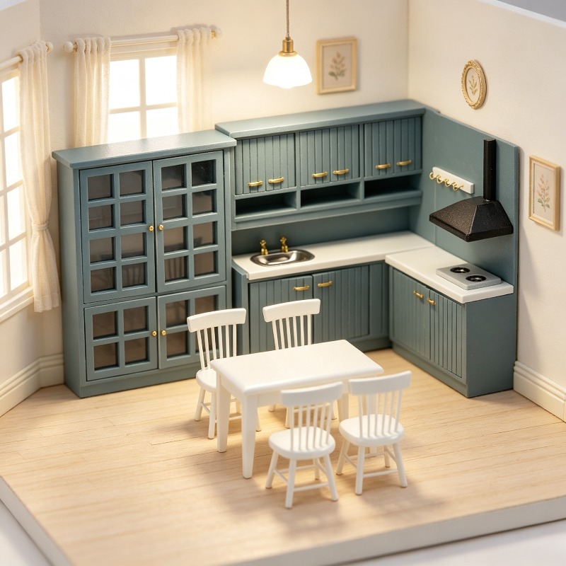 1:12 Scale Miniature Simulated Kitchen Furniture Set