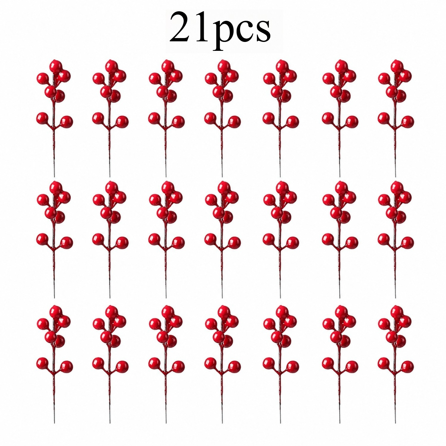 TEMU 21pcs Artificial Branches, Flexible Stems, For Decoration, Suitable For Christmas Trees, Wreaths, Vase Arrangements, Window And Table Scenery,
