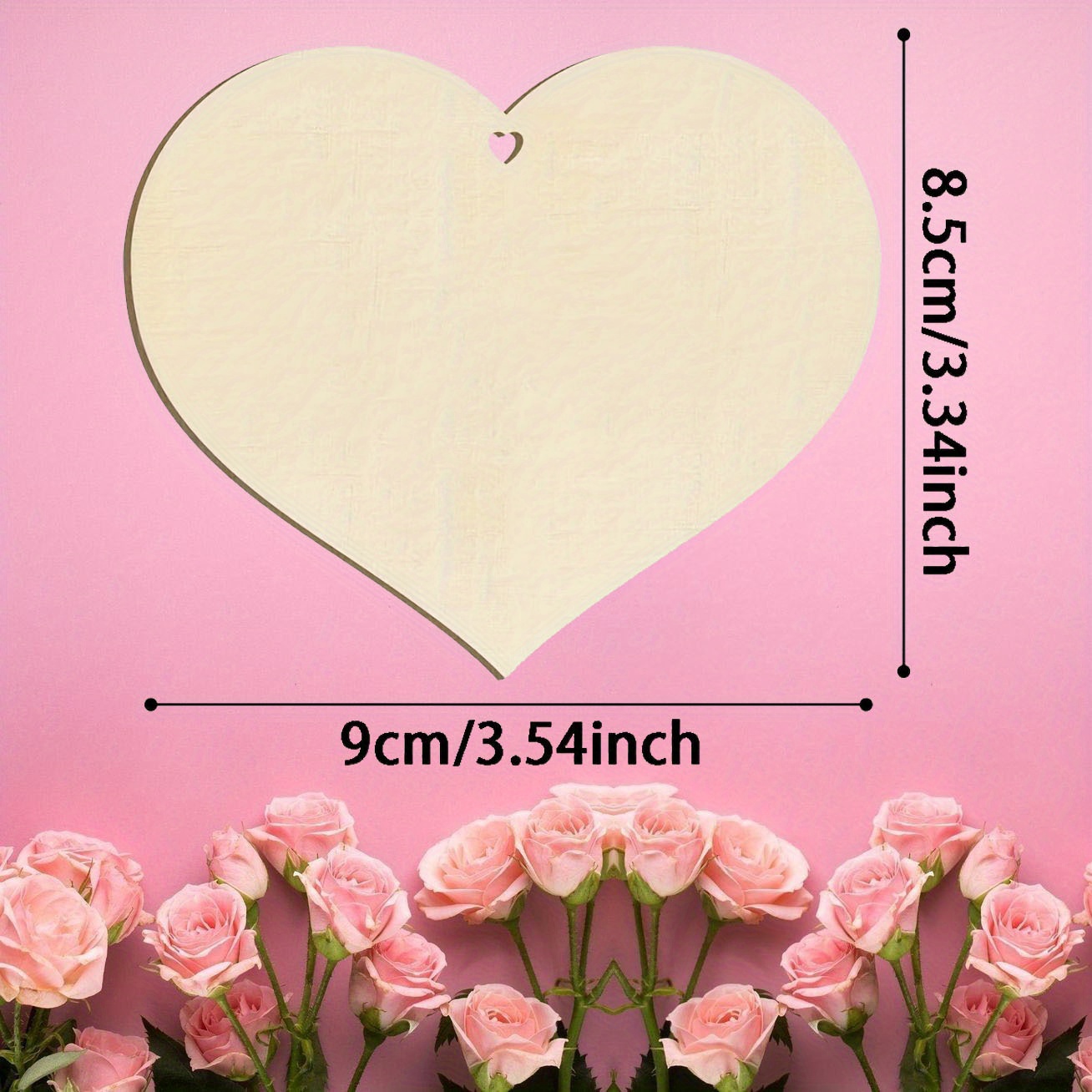 10pcs Unfinished Wooden Heart Cutouts For Diy Crafts, Painting, And Gift Wrapping - Natural Wood Grain, Perfect For Home Decor, Parties, Weddings, And Holiday Events, Wood Crafts