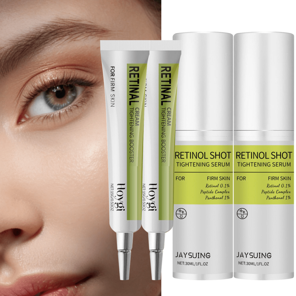 TEMU 4pcs Retinol Eye Cream+ Retinol Firming Serum Set, Eye Firming Gel Under-eye Cream-, Moisturizes & Tightens Skin, Deep Hydration & Moisturizing