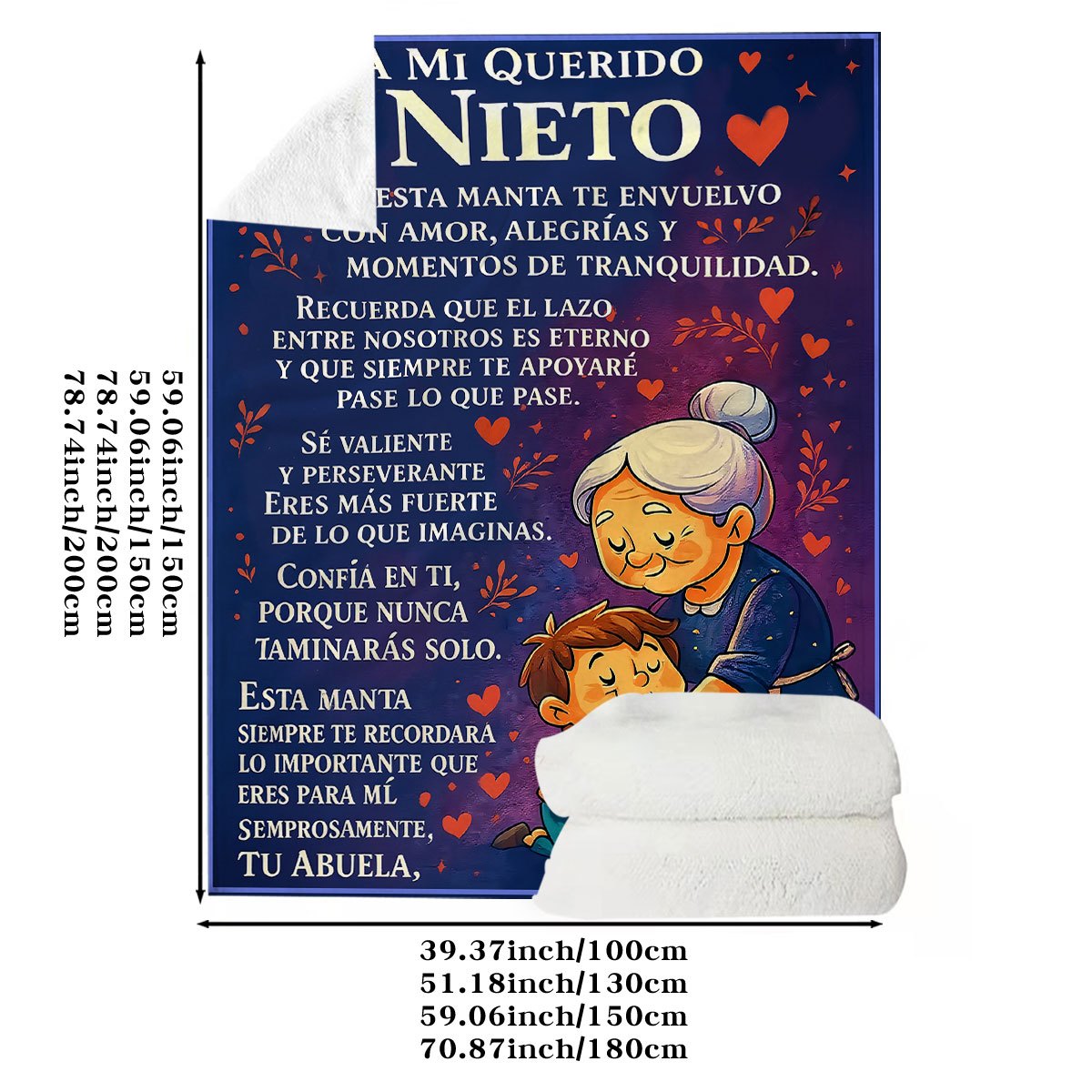 TEMU Una con temática española y mensajes sinceros, ideal para todas como un regalo 2D. de tela cómoda, esta de forro polar puede ser un regalo para