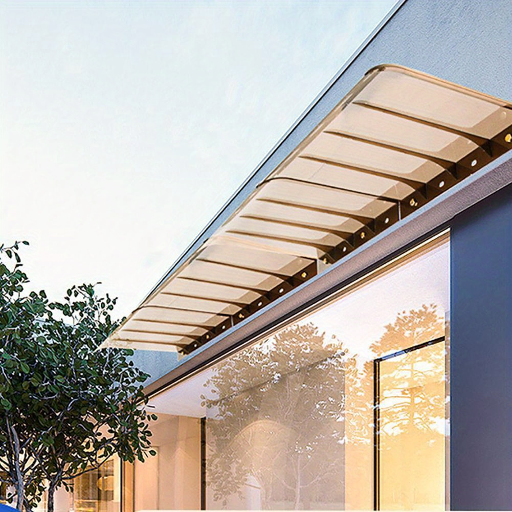 1x Durable Transparent Plastic Front Door Canopy- Transparent, Waterproof Roof Window Sunshade Cover, Outdoor Balcony and Entrance Invisible Snow and Rain Protection, Easy to Install