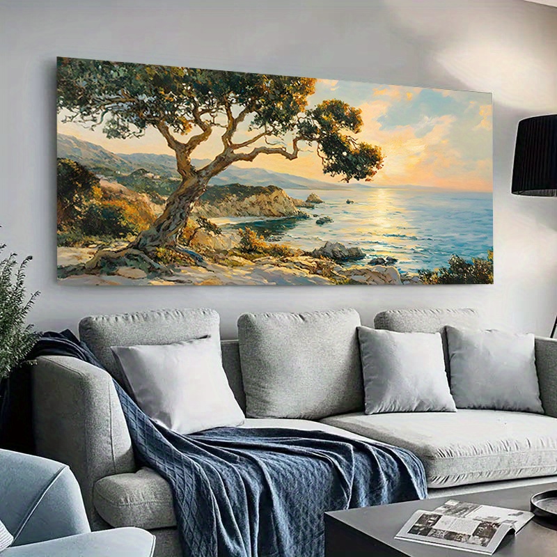 obra de de sin marco - línea con turquesas y vegetación , 23,62 ,24, de pared contemporáneo para y dormitorios, estética | impresión calidad, decoración de casa de playa, diseño 2d, ideal para decoración de habitaciones detalles 4