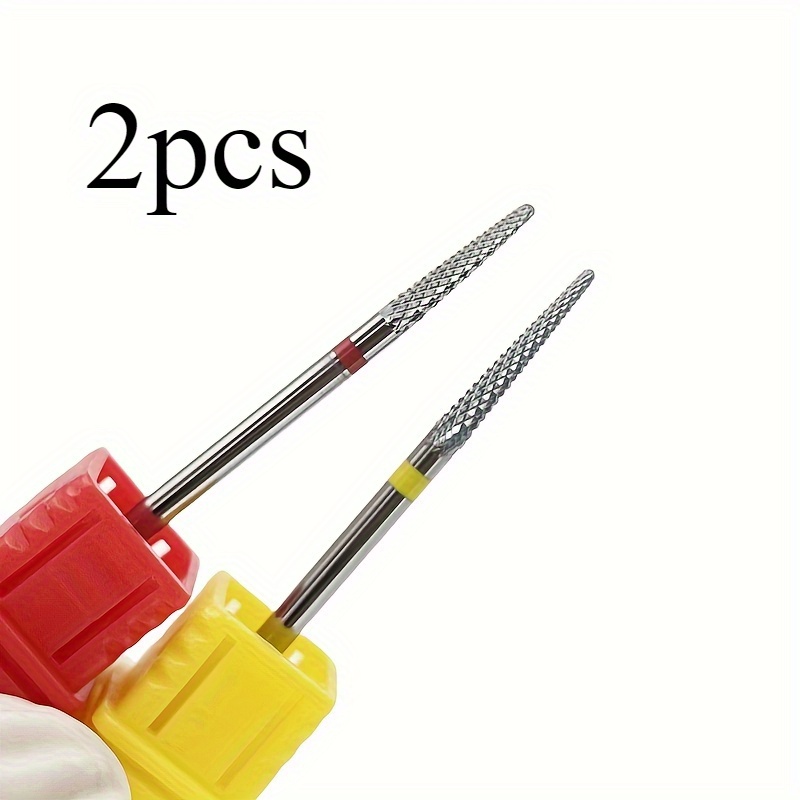 Image of [2pcs Carbide Nail Drill Bits] 2pcs Professional Carbide Nail Drill Bits Set - 3/32'' Shank Size, Unscented For Manicure, Pedicure, Cuticle Care & Gel Polish Removal